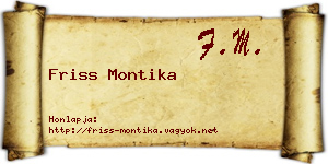 Friss Montika névjegykártya
